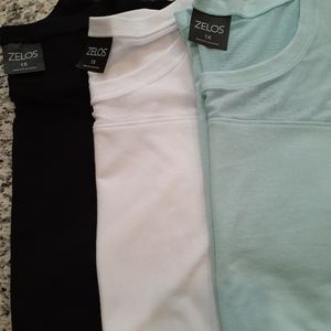 New! 3 Pack Zelos Plus Size Athleisure Active Tees, 1X